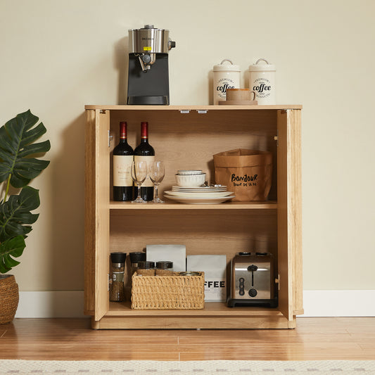 Avery Fluted Storage Cabinet, Oak