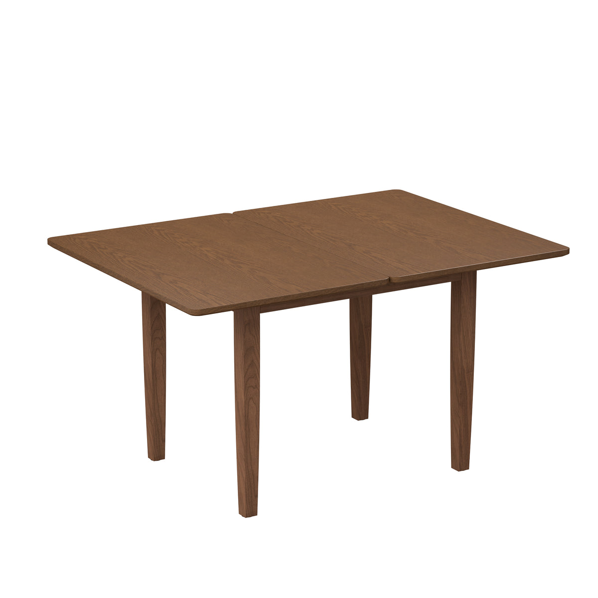 Alden Extendable Oak Dining Table, Walnut Finish