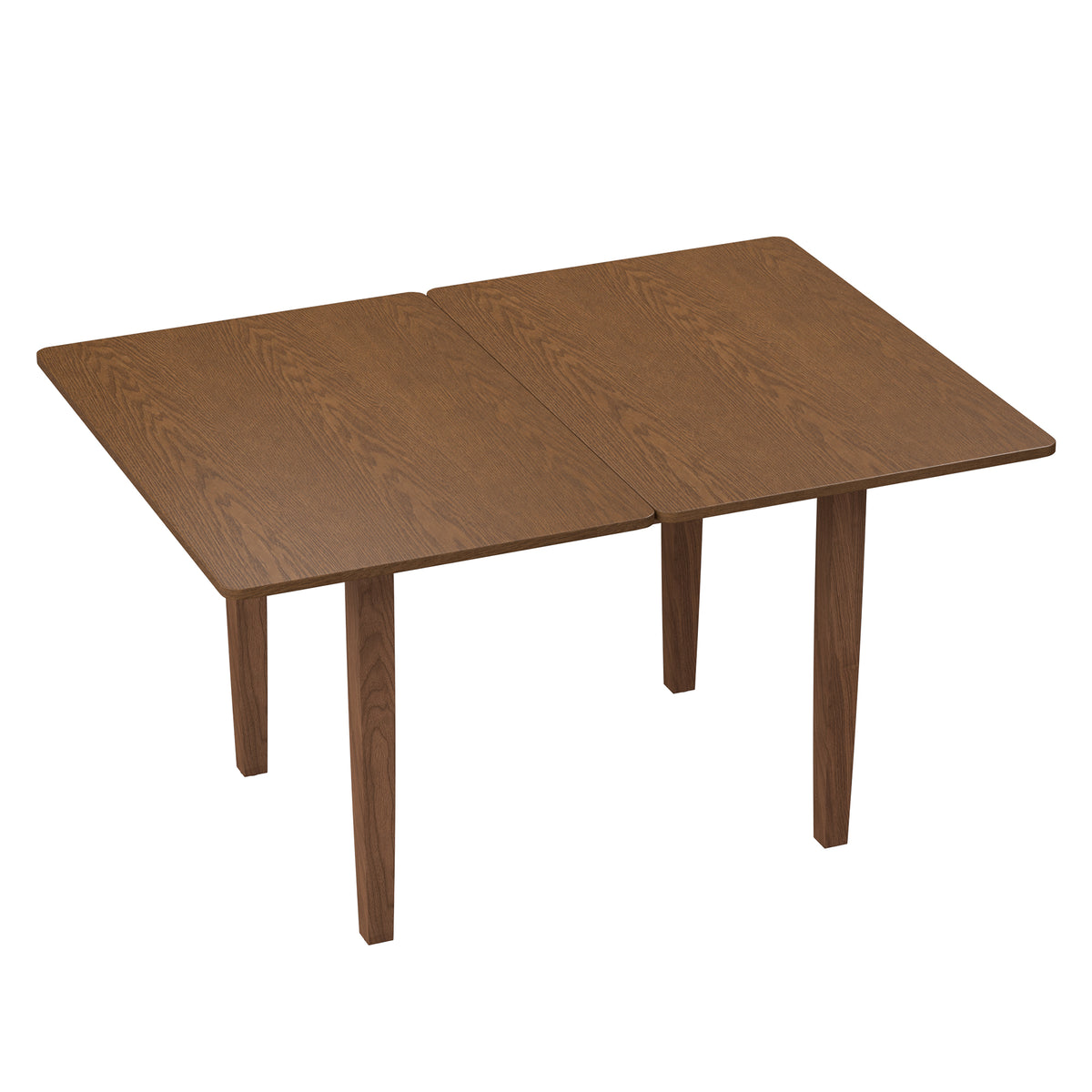 Alden Extendable Oak Dining Table, Walnut Finish