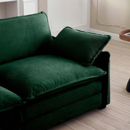 Berk Corduroy Sofa, Green