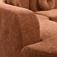 122” Modern Curved 4-Seat Sectional With Accent Pillows, Burnt Orange