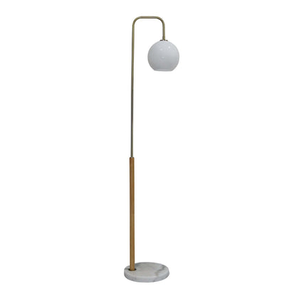 Liora Globe Floor Lamp, Walnut & Brass