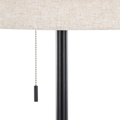 Tiered Linen Floor Lamp