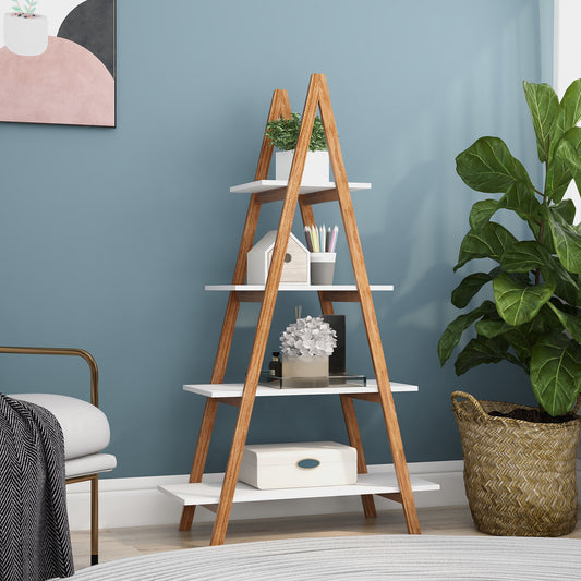 Ladder Bamboo Bookshelf