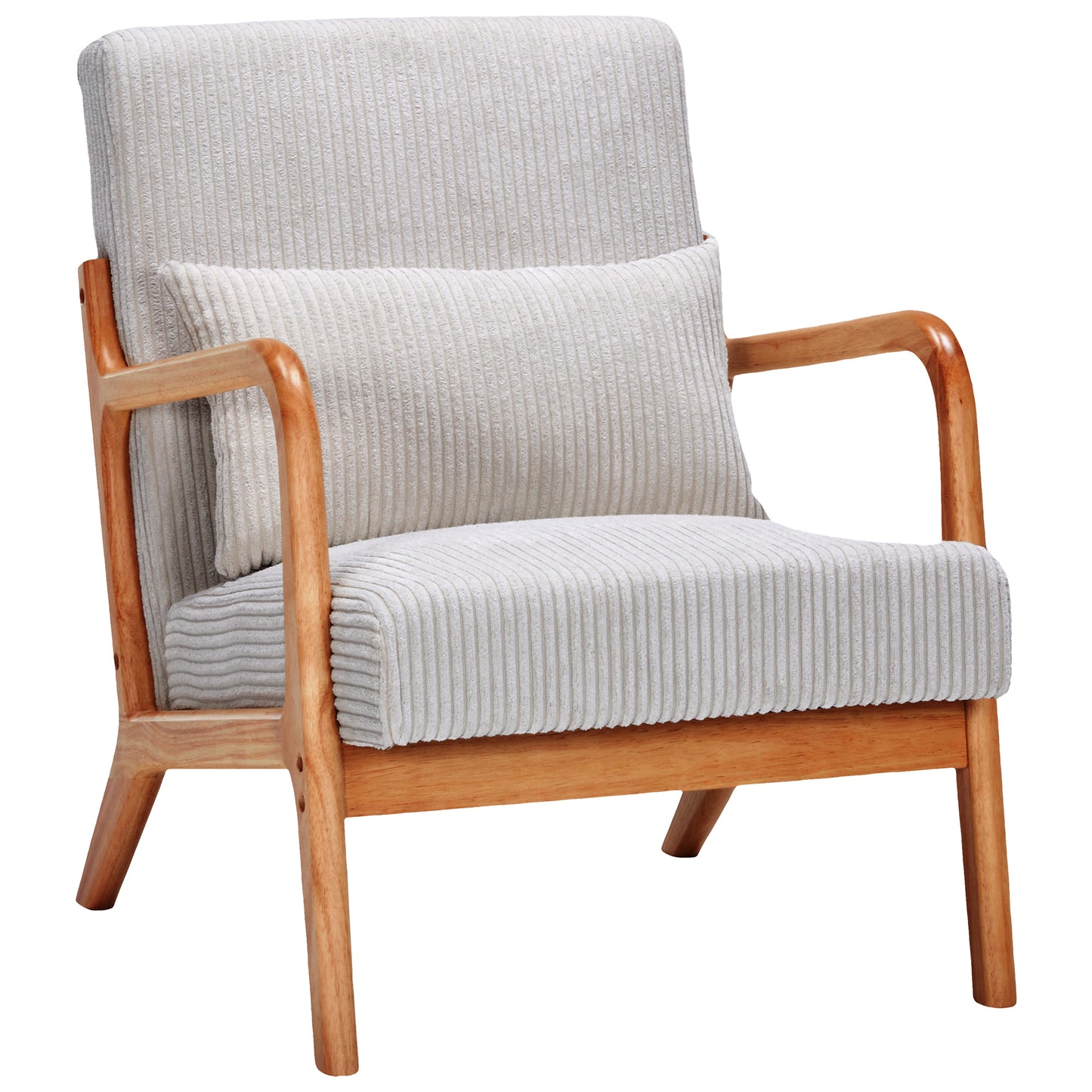 Aska Lounge Chair and Side Table Set, Natural