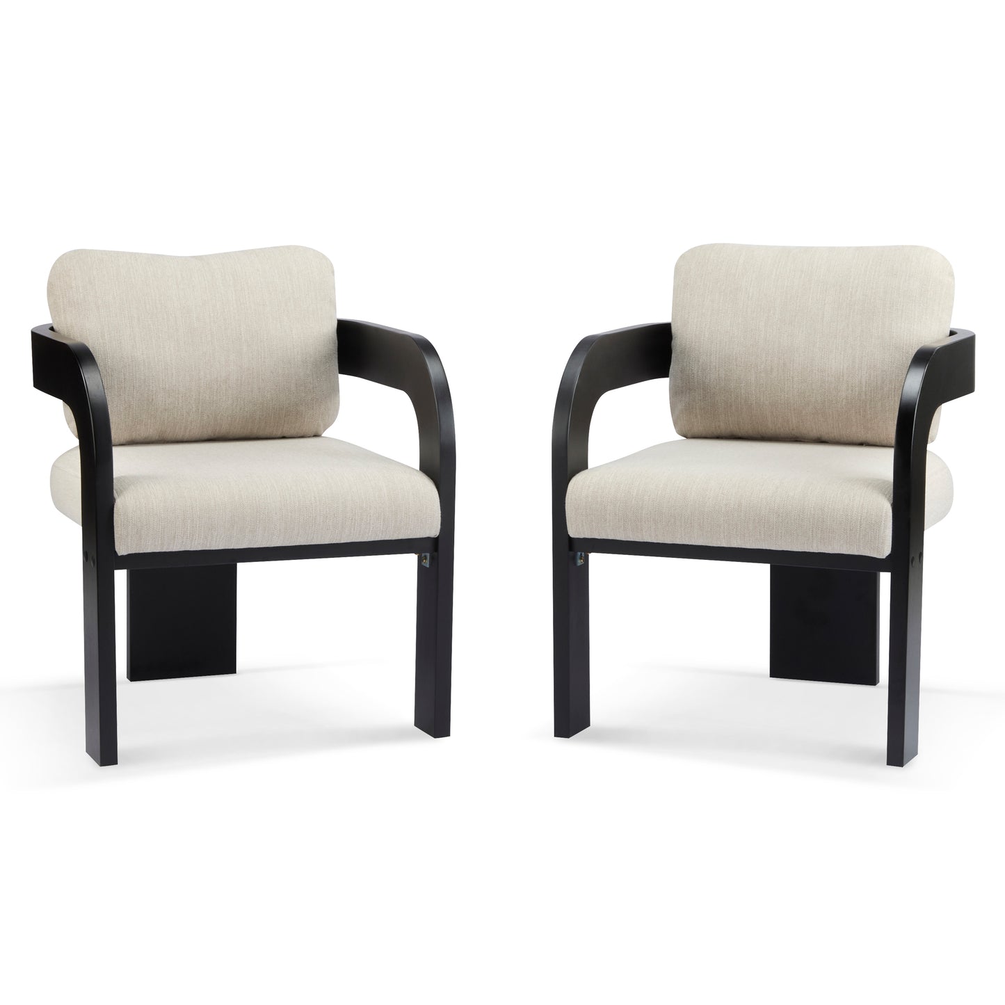 Lucien Upholstered Dining Armchairs (Set of 2), Black