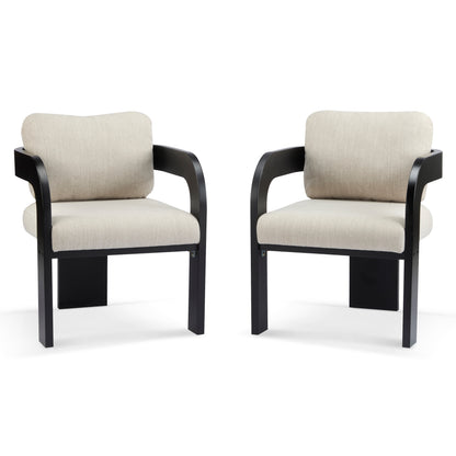 Lucien Upholstered Dining Armchairs (Set of 2), Black