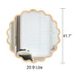 Solid Wood Wavy Round Mirror – 42” Natural Finish