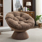 Oversized Papasan Swivel Accent Chair, Brown