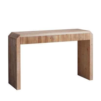 Rowan Ribbed Console Table – Natural Wood