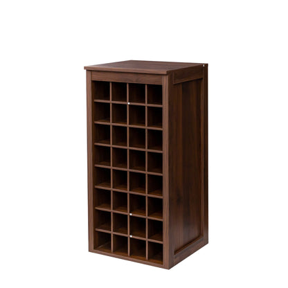 Harlan 32-Bottle Walnut Wine Storage Cabinet