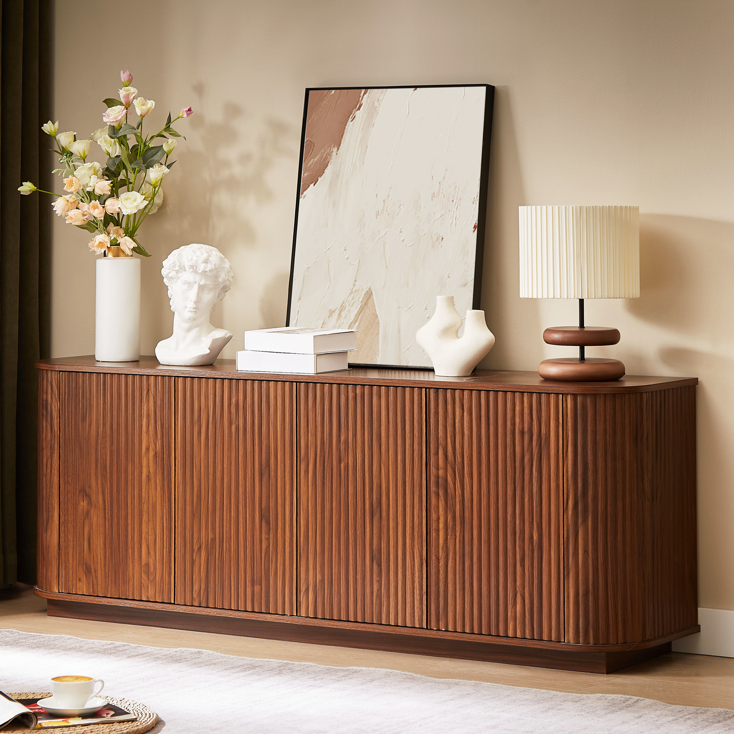 Driftwood Fluted Walnut Media Console