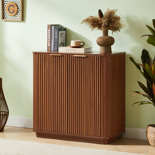 Avery Fluted Storage Cabinet, Walnut