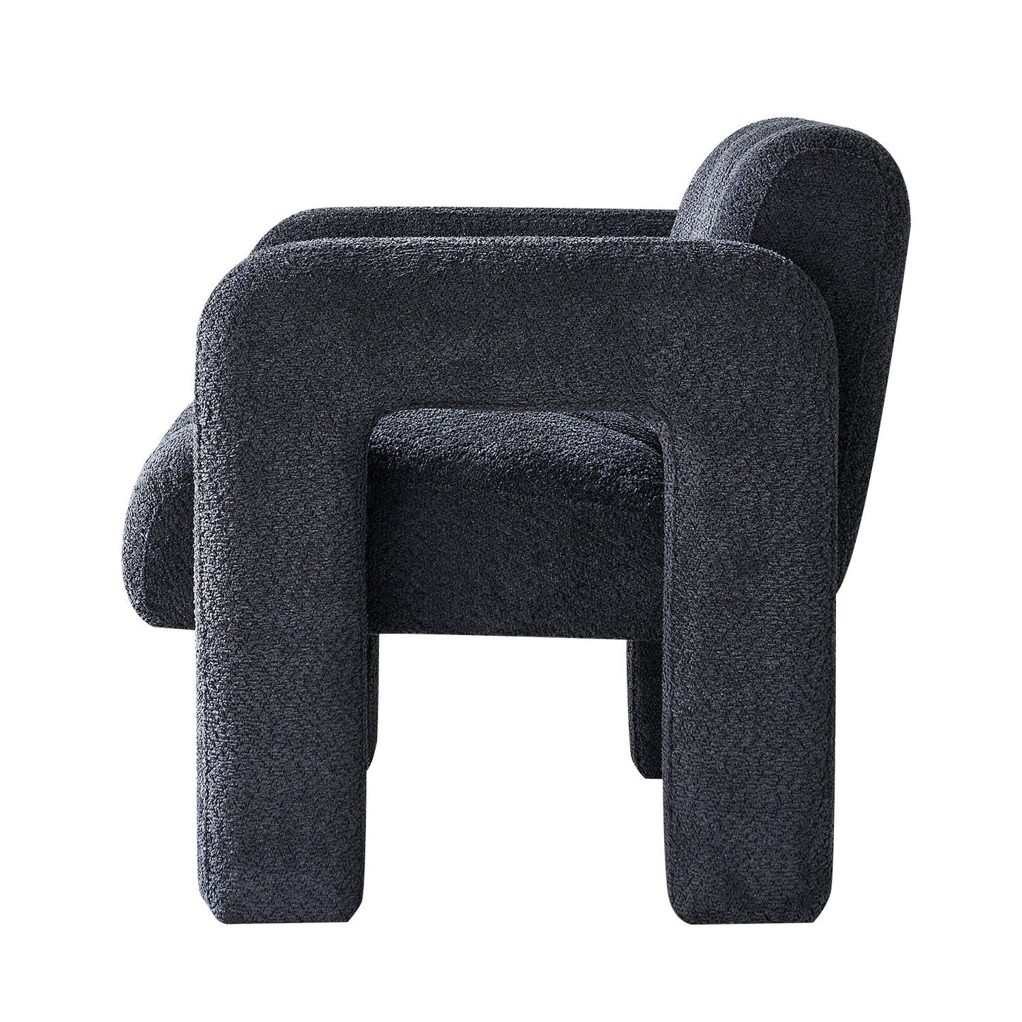 31.10" Wide Boucle Accent Chair, Dark Grey