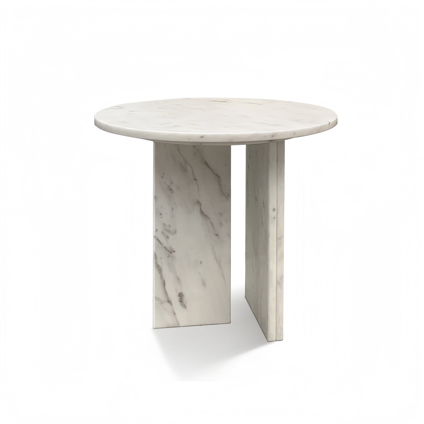 Caldera Snow White Marble Accent Table