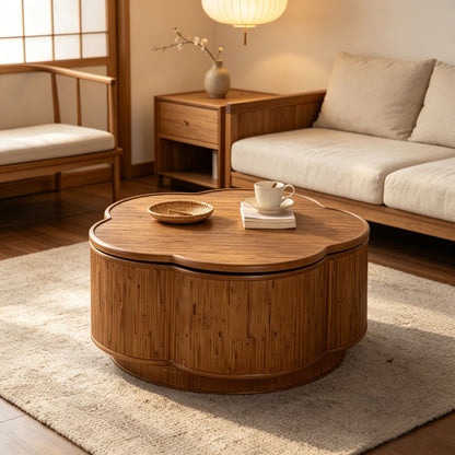 Flora Sculpted Wood Storage Coffee Table