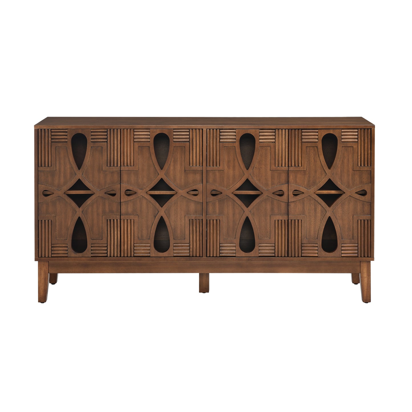 Aven Carved Walnut Sideboard Cabinet