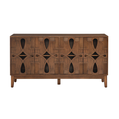 Aven Carved Walnut Sideboard Cabinet
