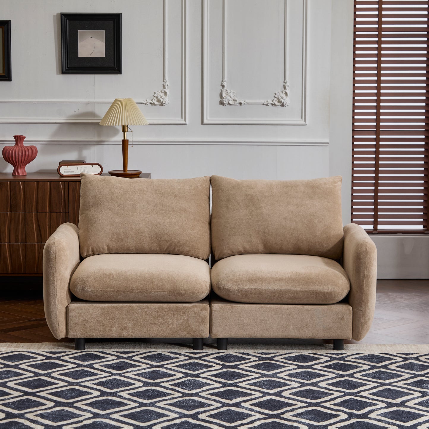 Solace 2-Piece Modular Sofa, Camel