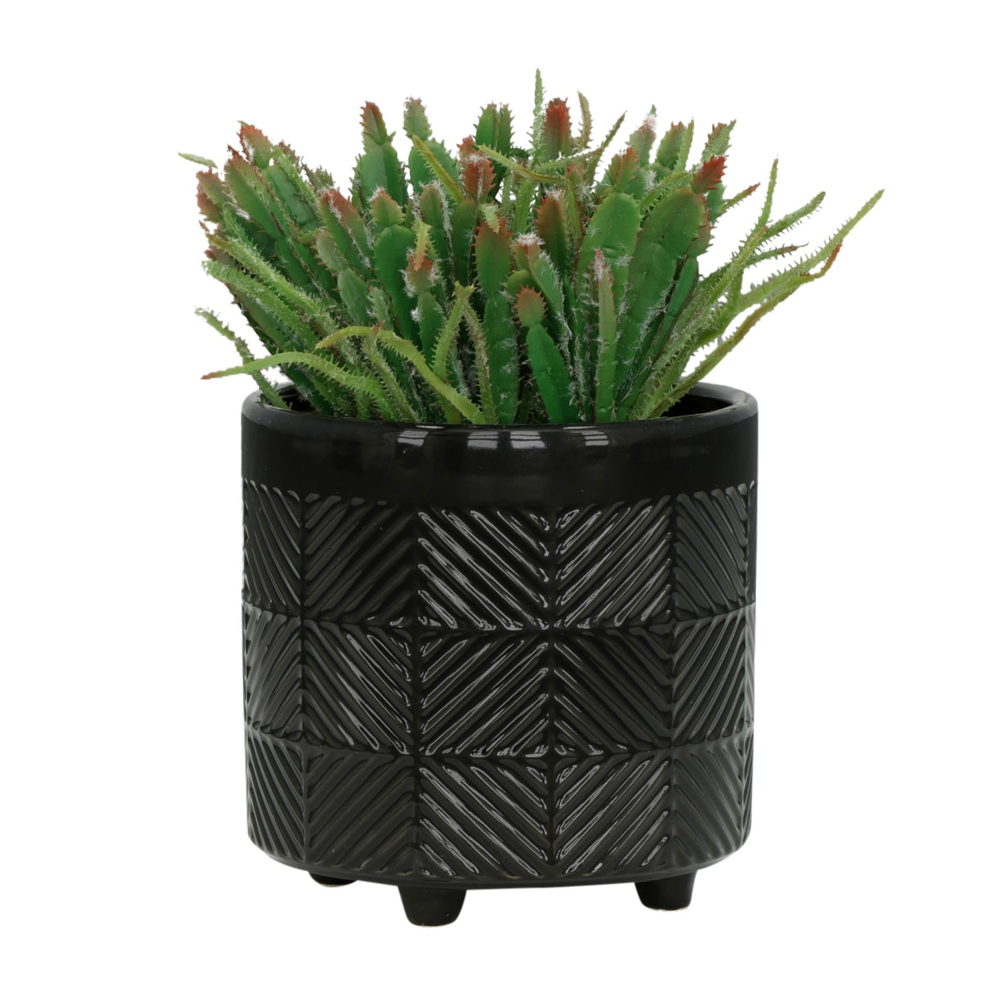 Geo Black Planter Pots, Set of 2