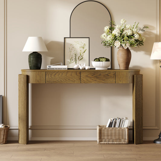 Marin Fluted Console Table – Pine Wood