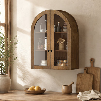 Celine Arched Glass Display Cabinet, Walnut