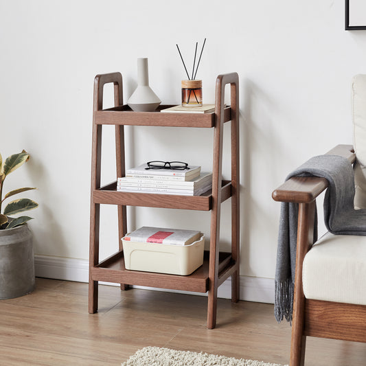 Ladder 3-Tier Oak Wood Bookcase