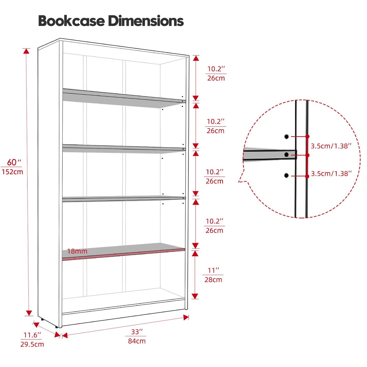 Romwe Wood Storage Bookcase