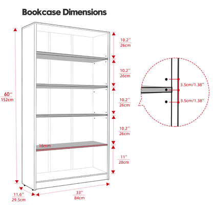 Romwe Wood Storage Bookcase