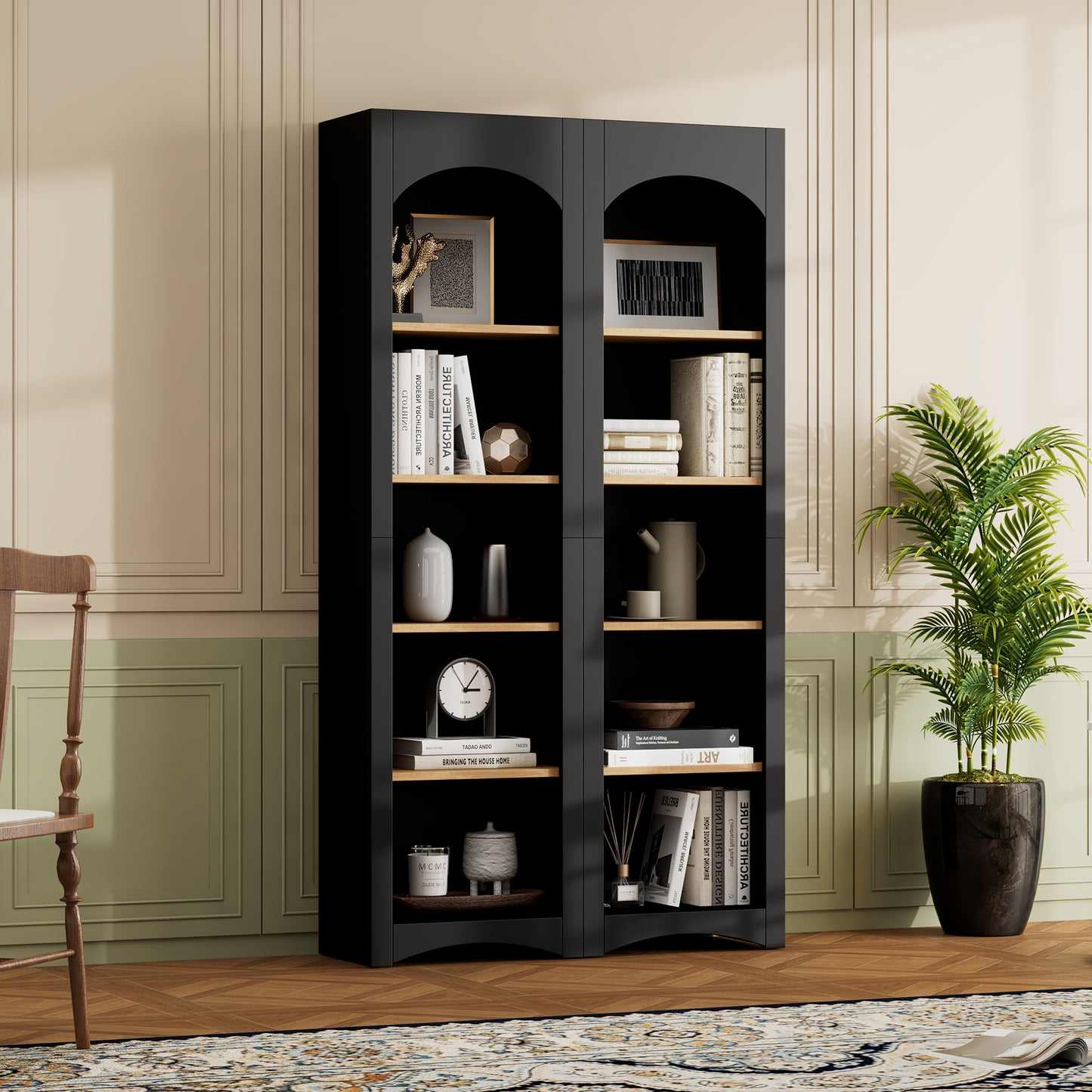 Briar 72" Black Two-Tone Bookcase Set (Set of 2)
