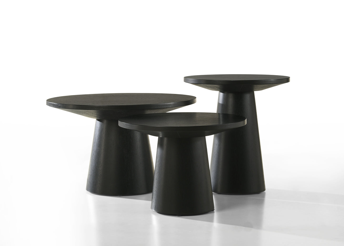 Jasper Ebony Black 3-Piece Coffee, End Table Set