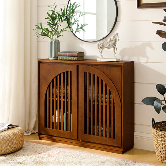 Orson Arched Walnut Cabinet