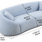 Half Moon Curved Sofa, Sky Blue