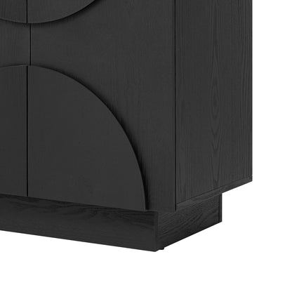 Renzo Sculpted Black Sideboard