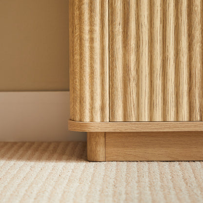 Avery Fluted Storage Cabinet, Oak