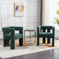 Alpine Set of 2 Barrel Accent Chairs, Emerald