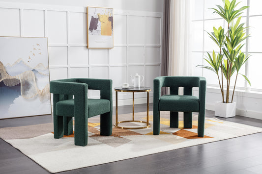 Alpine Set of 2 Barrel Accent Chairs, Emerald