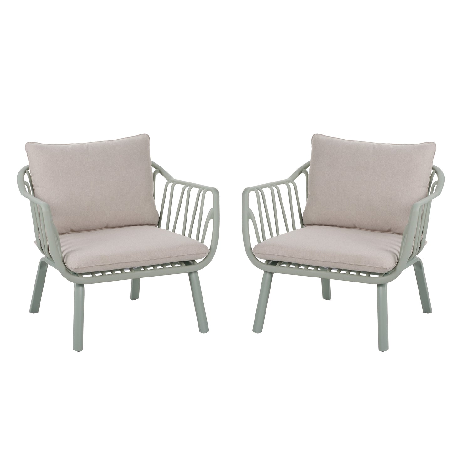 Huron Outdoor Lounge Chair Set of 2, Green