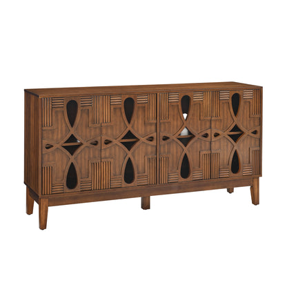 Aven Carved Walnut Sideboard Cabinet