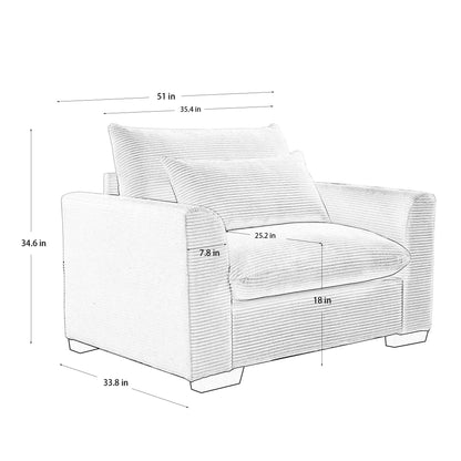 Berk Corduroy Arm Chair, Green