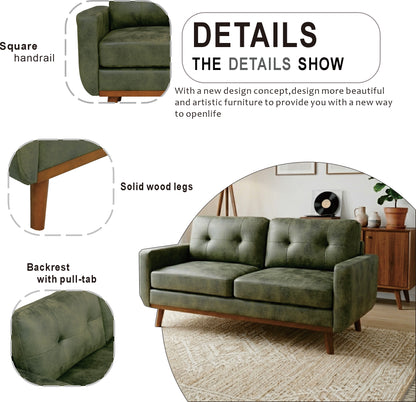 Hayes Tufted Olive Green Sofa