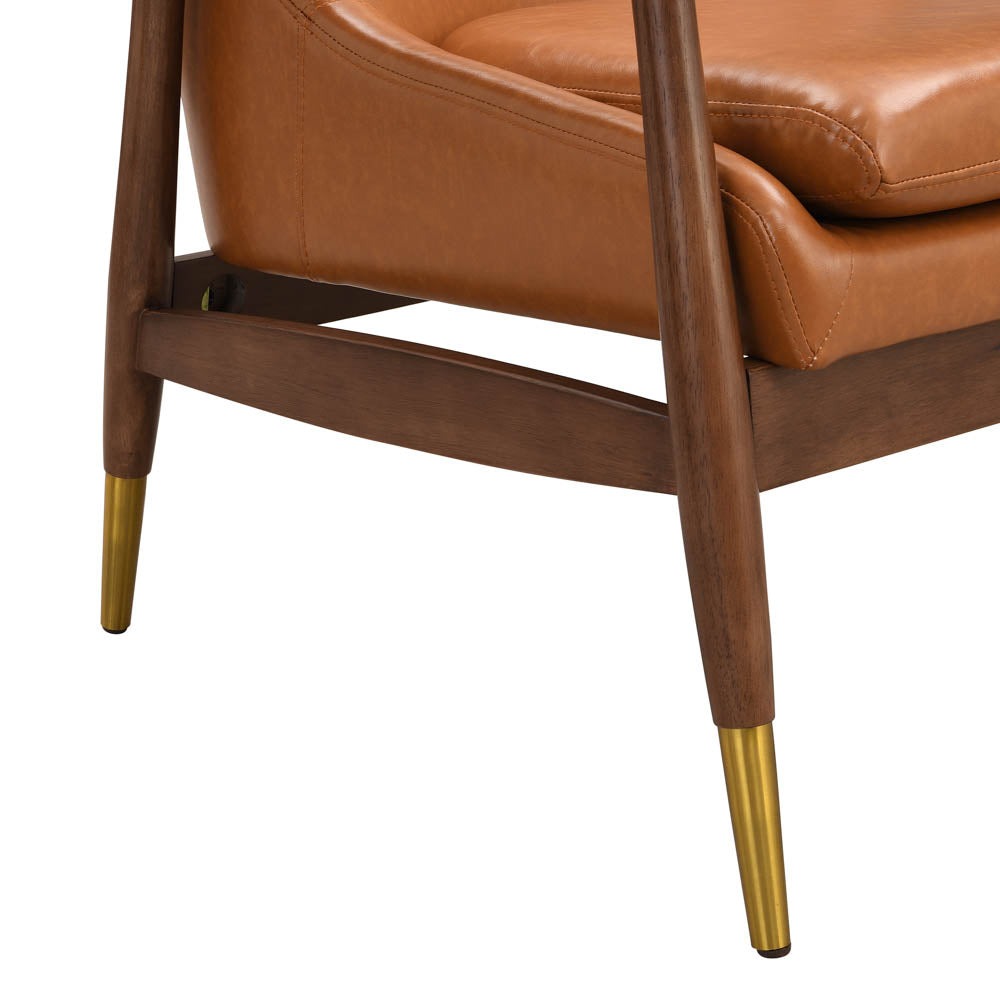 Amber Faux Leather Modern Lounge Chair