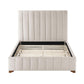Beark Upholstered Full Size Bed Frame, White