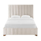 Beark Upholstered Full Size Bed Frame, White