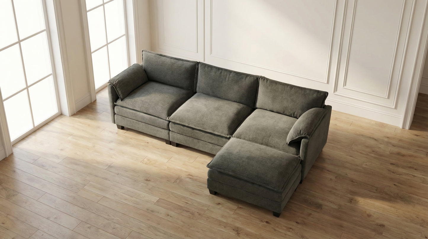 Calder Modular Chaise Sectional Sofa (107") – Grey