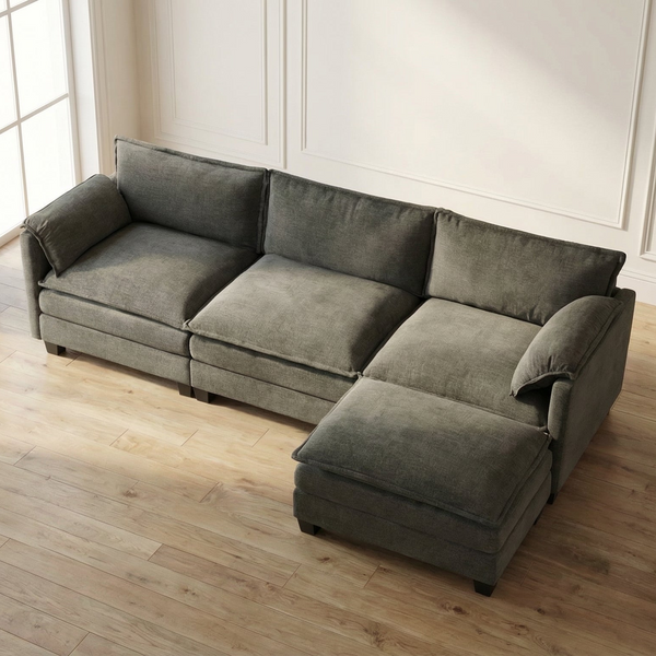 Calder Modular Chaise Sectional Sofa (107") – Grey