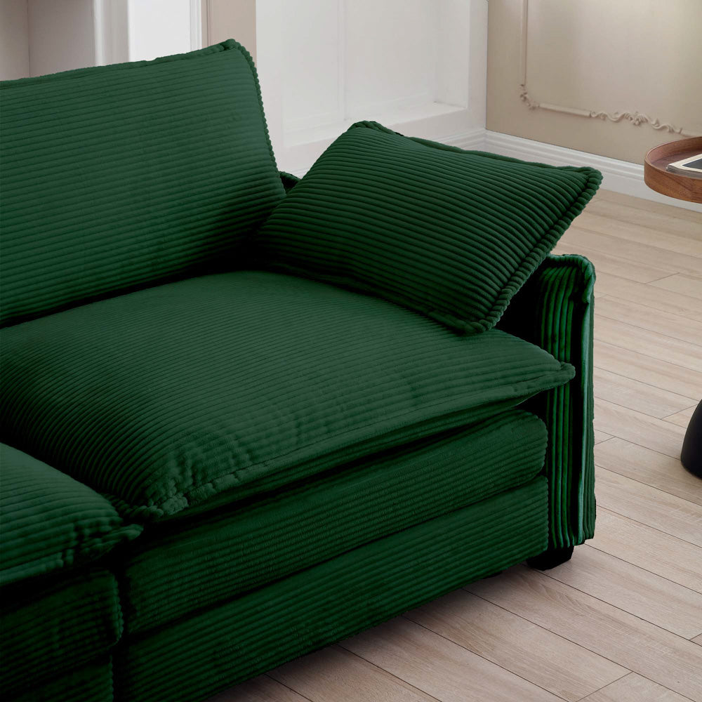 Berk Corduroy Sofa, Green