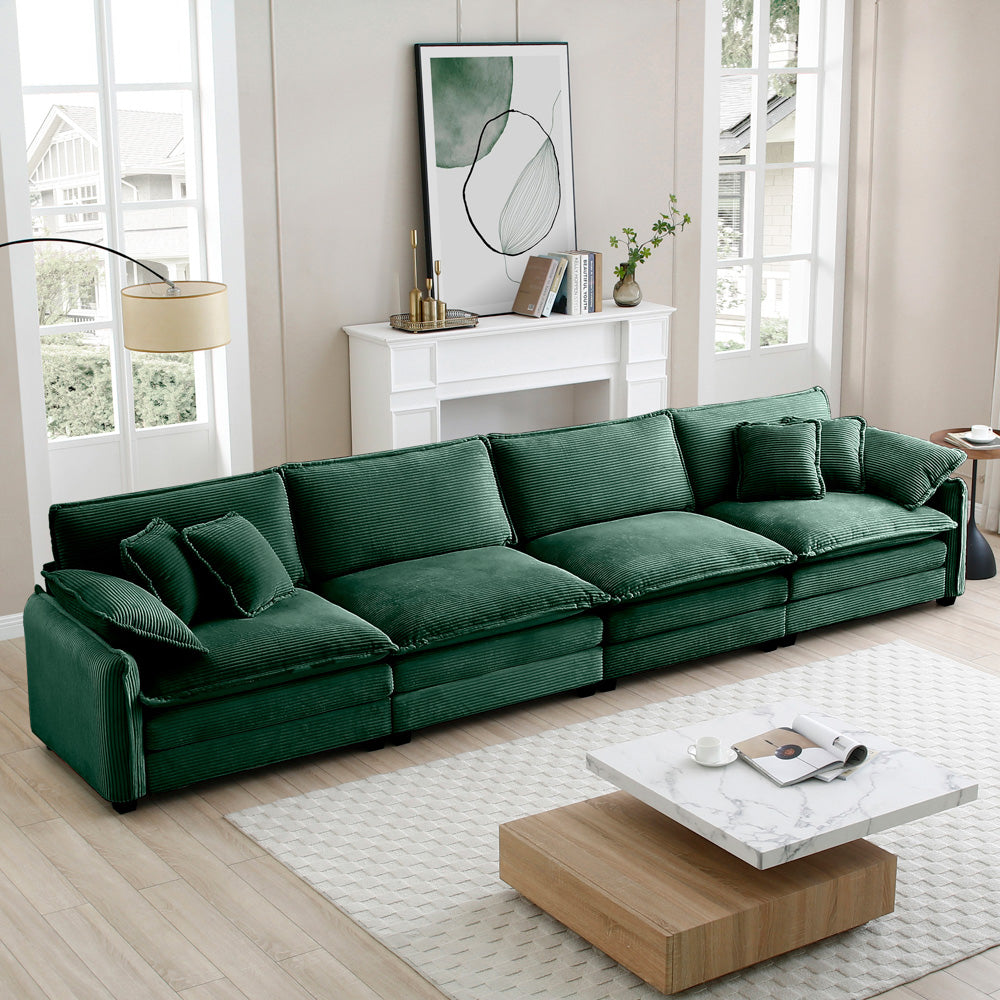 Berk Corduroy Sofa, Green