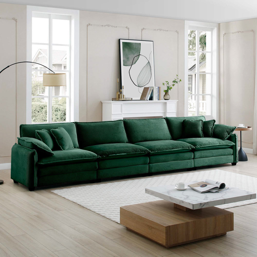 Berk Corduroy Sofa, Green