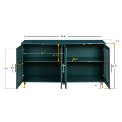 65" Brevy TV Console, Teal